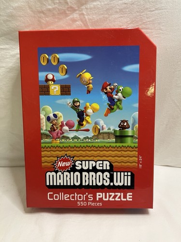 New Super Mario Bros. Wii Collector's Puzzle 550 Pieces 18" x 24" Open But New