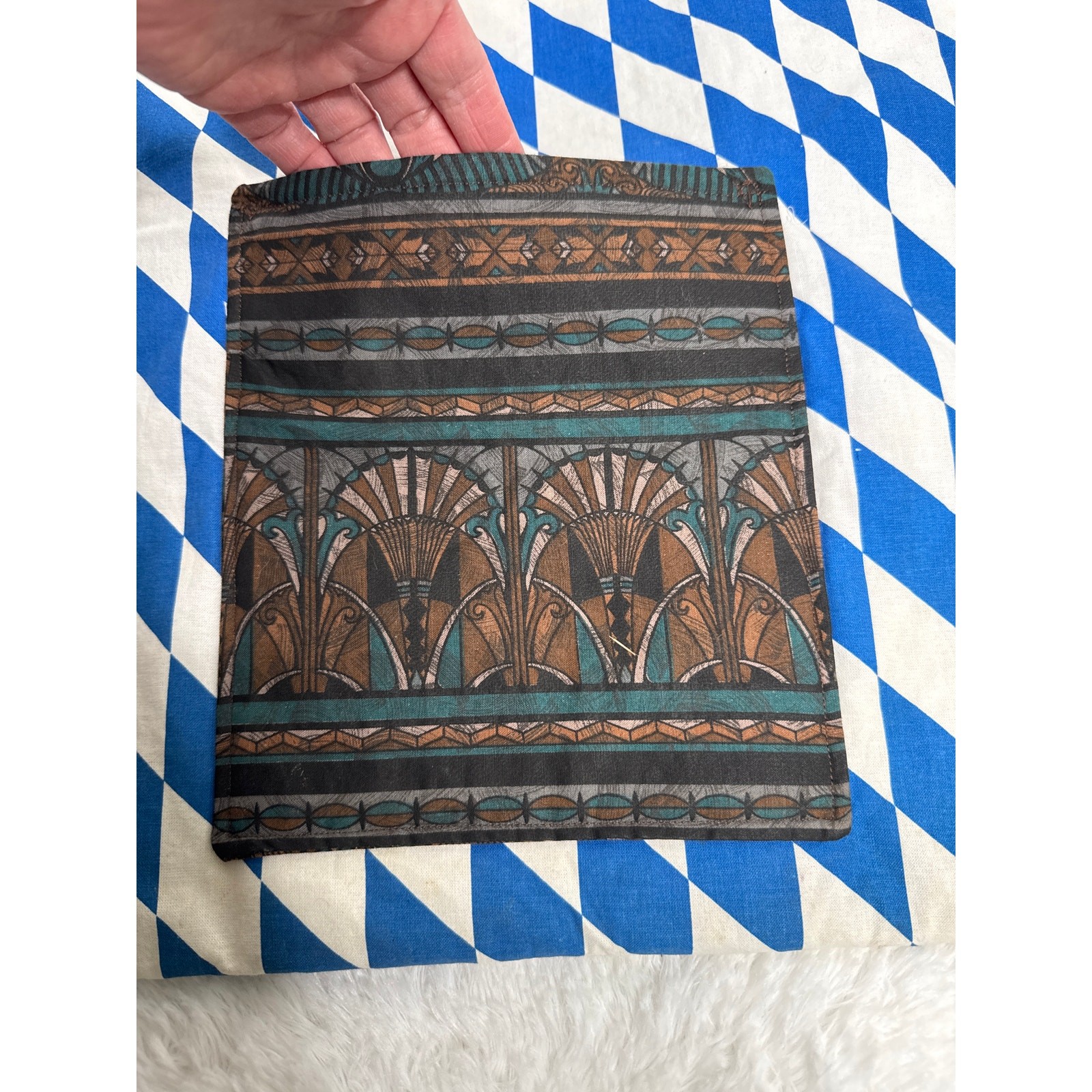 Handmade Quilted Patchwork Messenger Briefcase Ba… - image 10