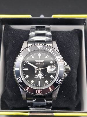 Invicta Pro Diver Novalix Men's Black Dial Wristwatch Black Metal Band 50570