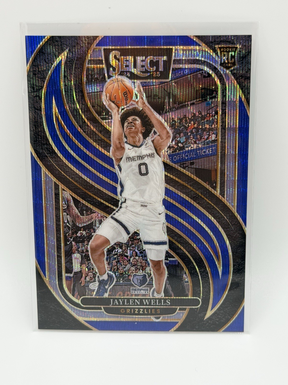 2024-25 Panini Select Jaylen Wells BLUE Wave Prizm RC SP #/75 Premier Grizzlies!