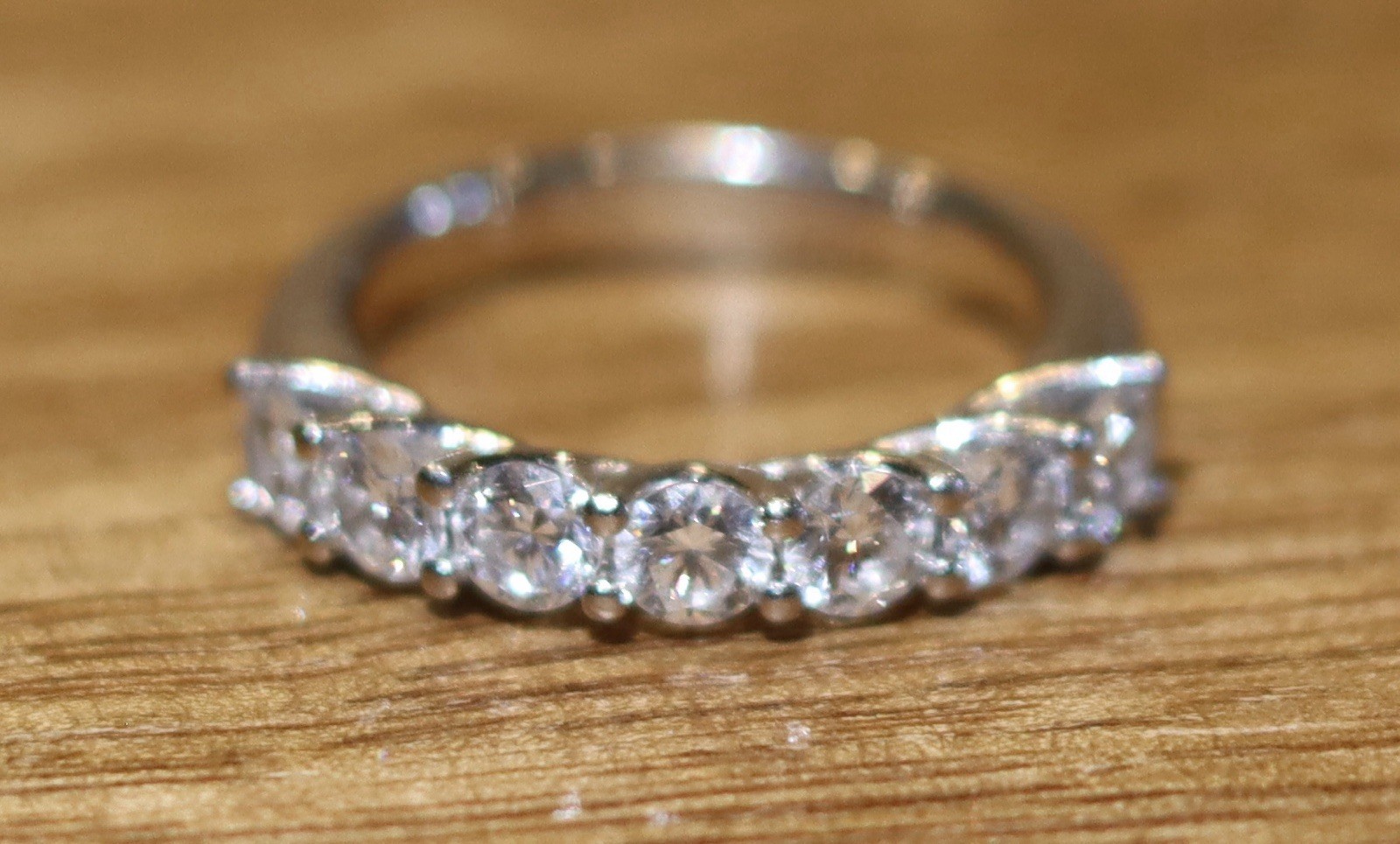 James Allen Seven Round Diamond Trellis Ring with Platinum Band Size 5