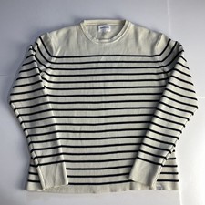 Norse Projects Mens Cream Navy Cotton Verner Normany Stripe Jumper Size Medium