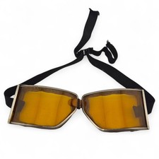 Antique WWII Cesco Amber Goggles Sunglasses Safety Glasses Vtg Old Fun Steampunk