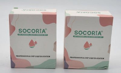 SOCORIA Dip Powder Liquid Essence Set Professional Nail System Lot Of TWO
