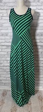 Faded Glory Green and Black Striped Maxi Dress