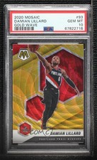 2020-21 Panini Mosaic Gold Wave Prizm Damian Lillard #93 PSA 10 GEM MT hs9