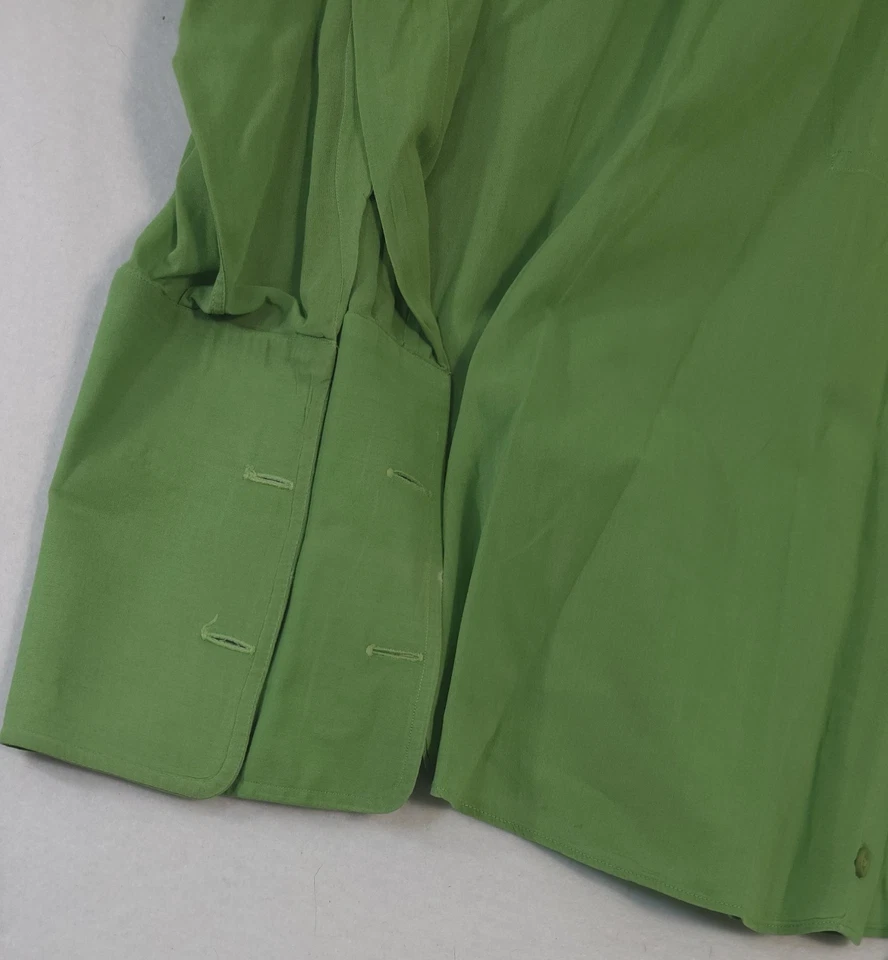Oleg Cassini Vintage Verde Puño Francés Manga Larga Con Botones Para Hombre 16 1/2-34 Foto 2 de 4