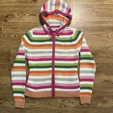 VTG Tommy Hilfiger Womens Multi-Color Striped Hooded Sweater Size M