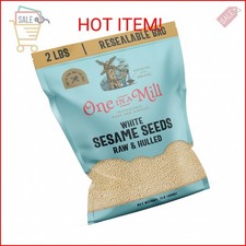 One in A Mill Hulled Sesame Seeds 2 LB  Rich  Pure White Raw Sesame Seeds for