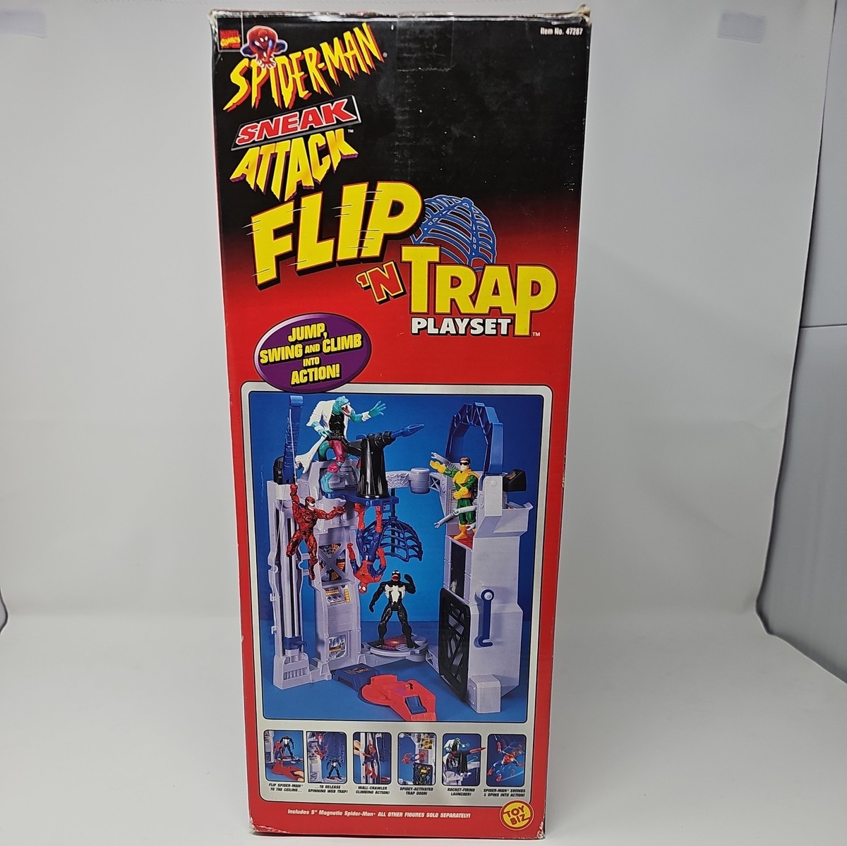 スパイダーマン アタックプレイセット THE INTERCEPTOR Spider-Man Sneak Attack Flip N Trap Play Set Sealed in Box Toy Biz