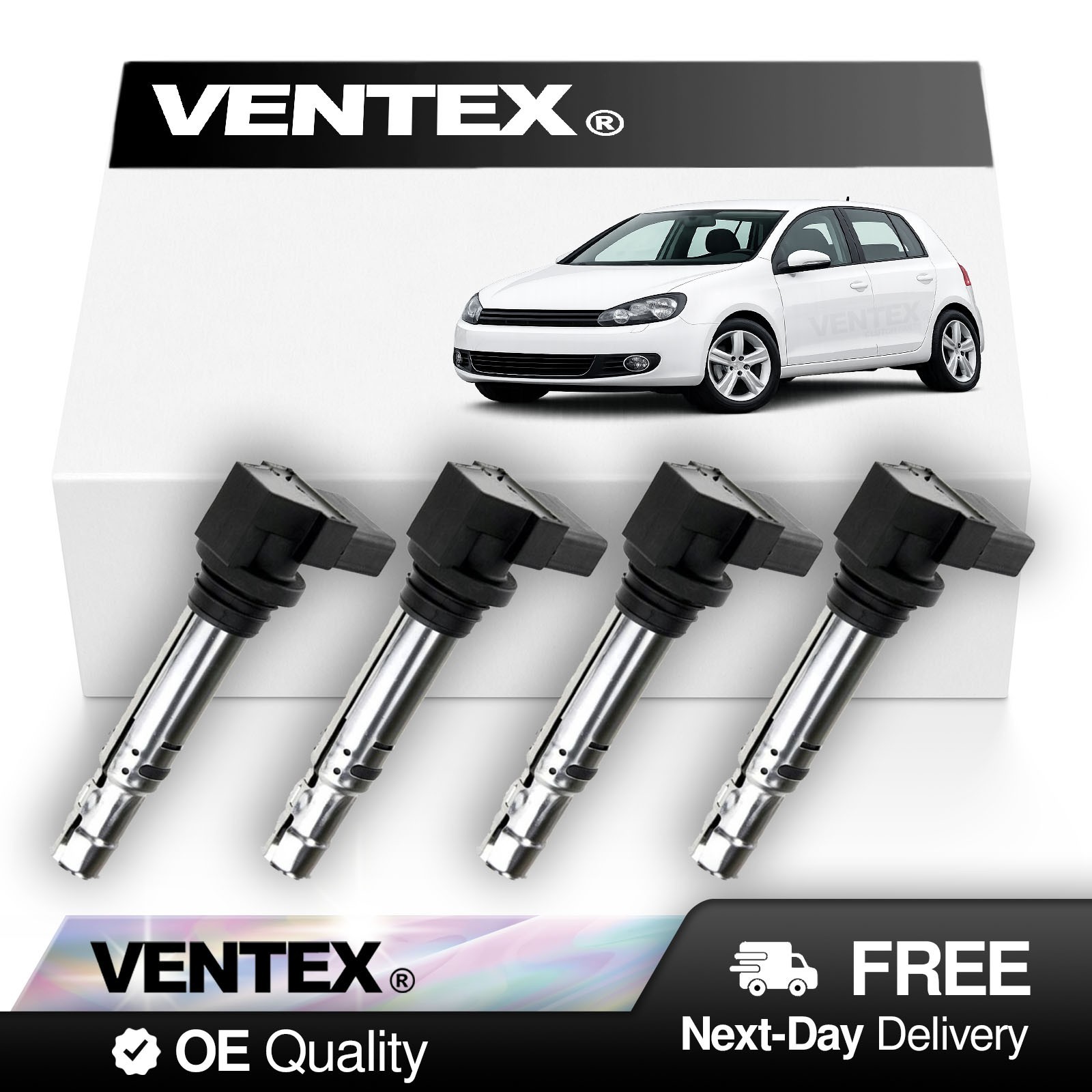 VENTEX® Ignition Coil Pack x4 for VW Golf Polo Touran Tiguan 1.4 1.6 2001-2014