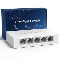 5 Port Gigabit Ethernet Switch Unmanaged Desktop Network Splitter Hub Office