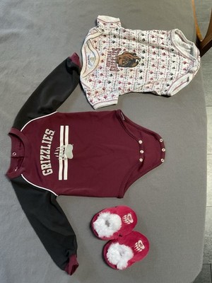 Team Athletics Pro Edge Montana Grizzlies Bodysuit & Booties Set 18M 12M Maroon