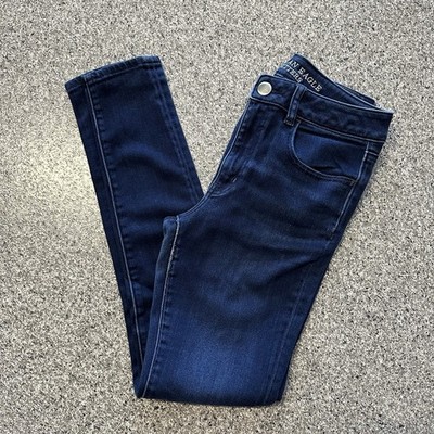 American Eagle Jeans Womens 6 28x29 High Rise Jegging Stretch Dark Wash AEO