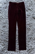 Ralph Lauren Purple Label Velvet Burgundy Trousers Gregory Pants 32 Unhemmed
