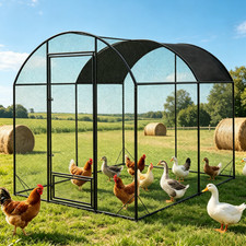 XXL H&uuml;hnerstall Freilaufgehege mit Dach 203x302x220cm wetterfest Gefl&uuml;gel Garten