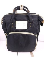 Black Gold 3-in-1 Baby Diaper Bag Backpack Portable Bassinet Changing Station