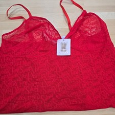 Savage X Fenty Rihanna Red Lace Slip Lingerie Babydoll Cami Dress NEW 2X Plus