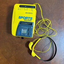 Sony Walkman Sports Wm-a52 B52 Cassette Tape Player Solar Clock