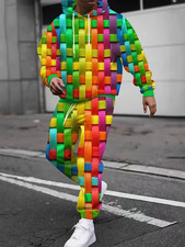 Men's Outfit 2 Piece Set Shirt  Pants Suit PLUS SIZE BIG 5XL