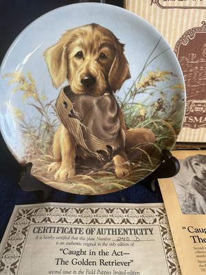 Knowles Collector's Plate Field Puppies #2Caught In The Act-The Golden Retriever