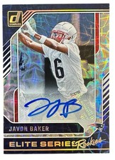 Javon Baker Elite Series Rookie AUTO RC 2024 Donruss Card #/99 Patriots Scope