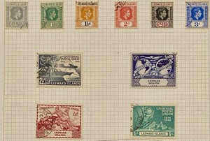 Leeward Island Stamps 10 Old Valuable Stamps Mh