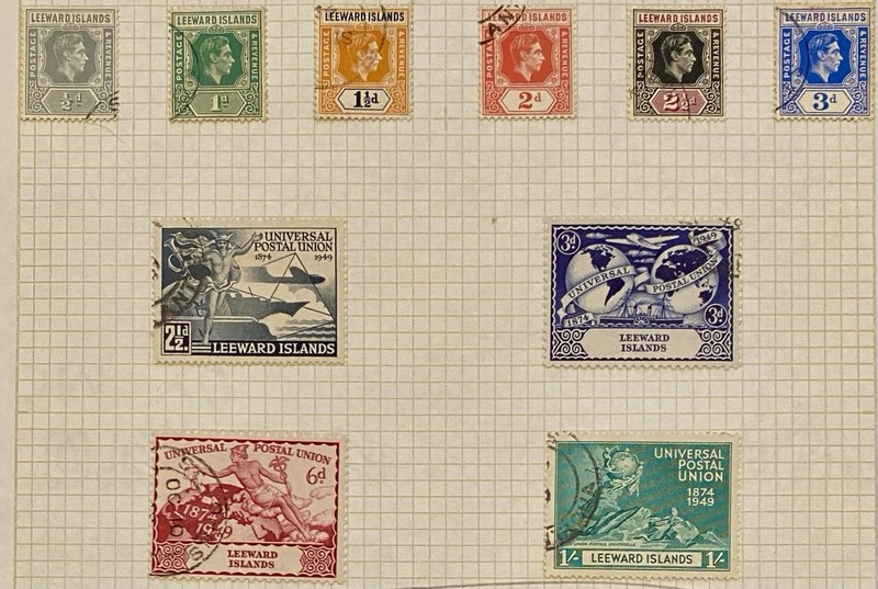 Leeward Island Stamps 10 Old Valuable Stamps Mh