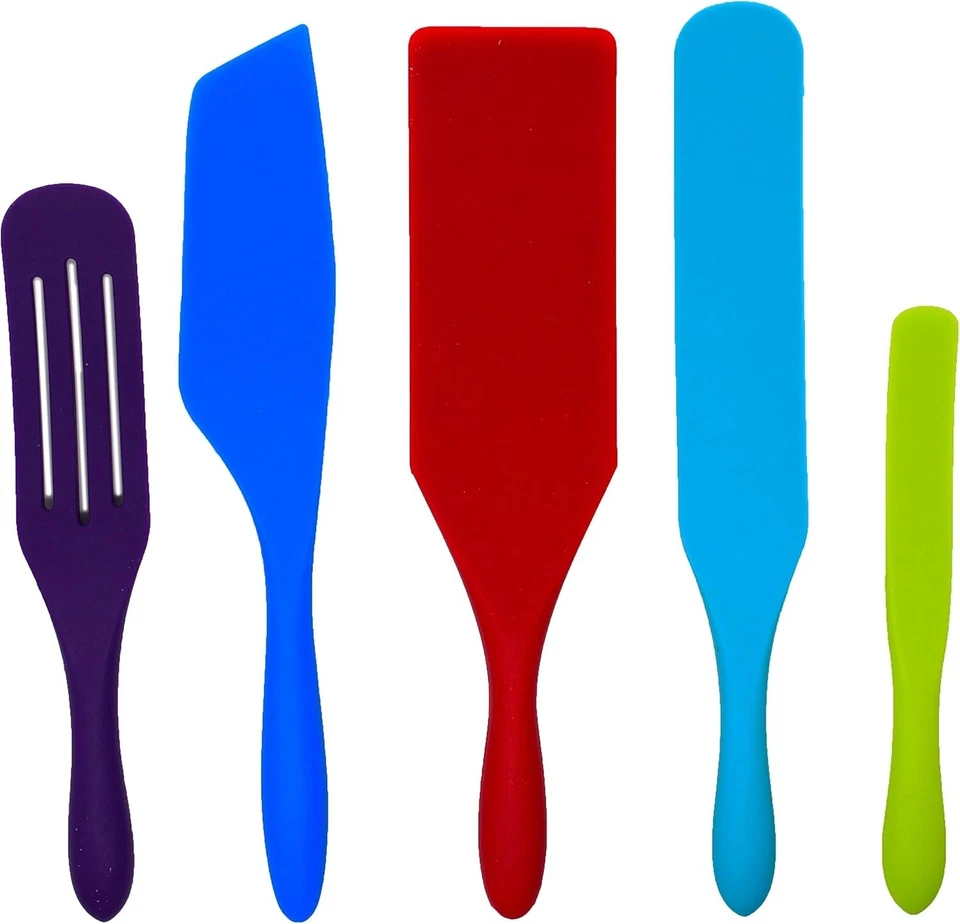 5-Piece Nonstick Silicone Utensil Set - Versatile Multicolor Kitchen Tools - Image 2 of 3