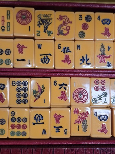 Vintage Mahjong Set Royal Depth Control Catalin Bakelite In Original Case - Picture 10 of 14