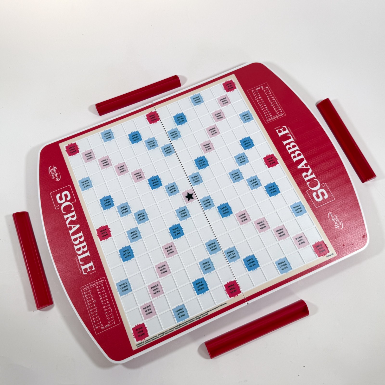 Scrabble Deluxe Edition-Rotating Game Board 2014 Carry Case Complete