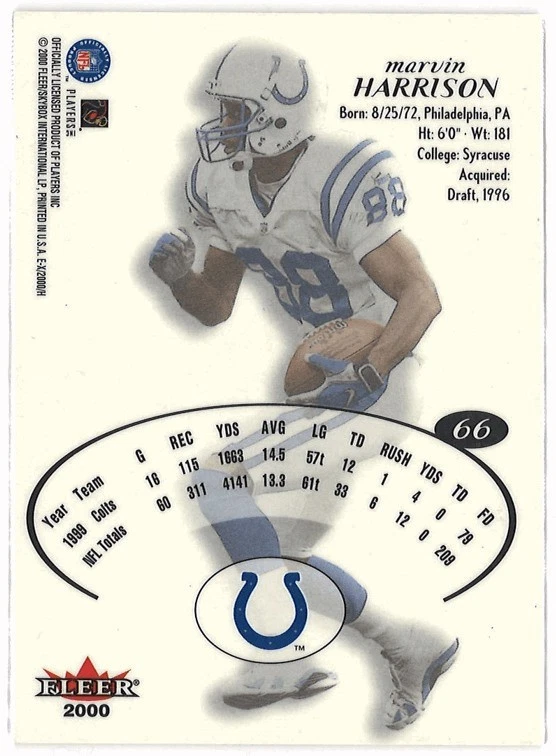 2000 E-X - #66 Marvin Harrison - Image 2 of 2