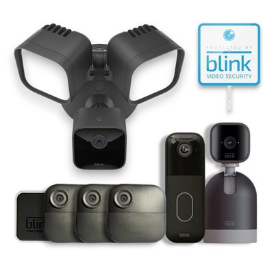 Blink Home Security 6 Camera System with Floodlight Pan-tilt and Video Doorbell