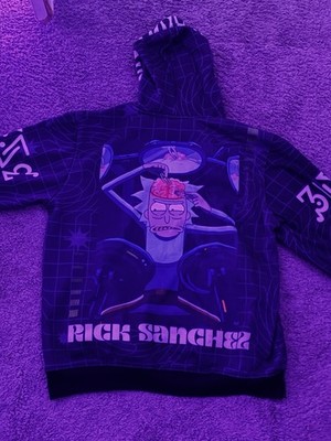 Members Only Rick And Morty Pull Over Hoodie, Hot Topic Exclusive, Size Large