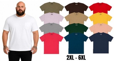 Herren Übergröße Uni T-Shirt 100% Baumwolle 1,3,5er Pack Rundhalsausschnitt T-Shirts 2XL-6XL
