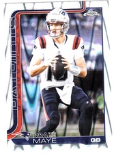 Drake Maye 2025 Topps Chrome Football Ray Wave Refractor