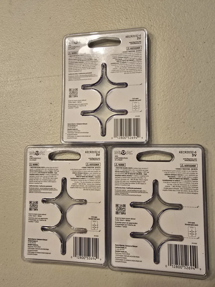 Nuevo - Rayovac Litio 3 - 6 Paquetes De 2032 Baterías Botón 18 Baterías Total  Foto 3 de 4