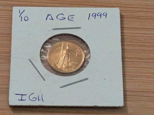 1999 1/10 oz American Gold Eagle $5 Coin Uncirculated Beautiful Mint