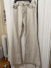 Rick Owens DRKSHDW Bolan Bootcut Jeans Milk Wash Size 32 Made in Italy NWT