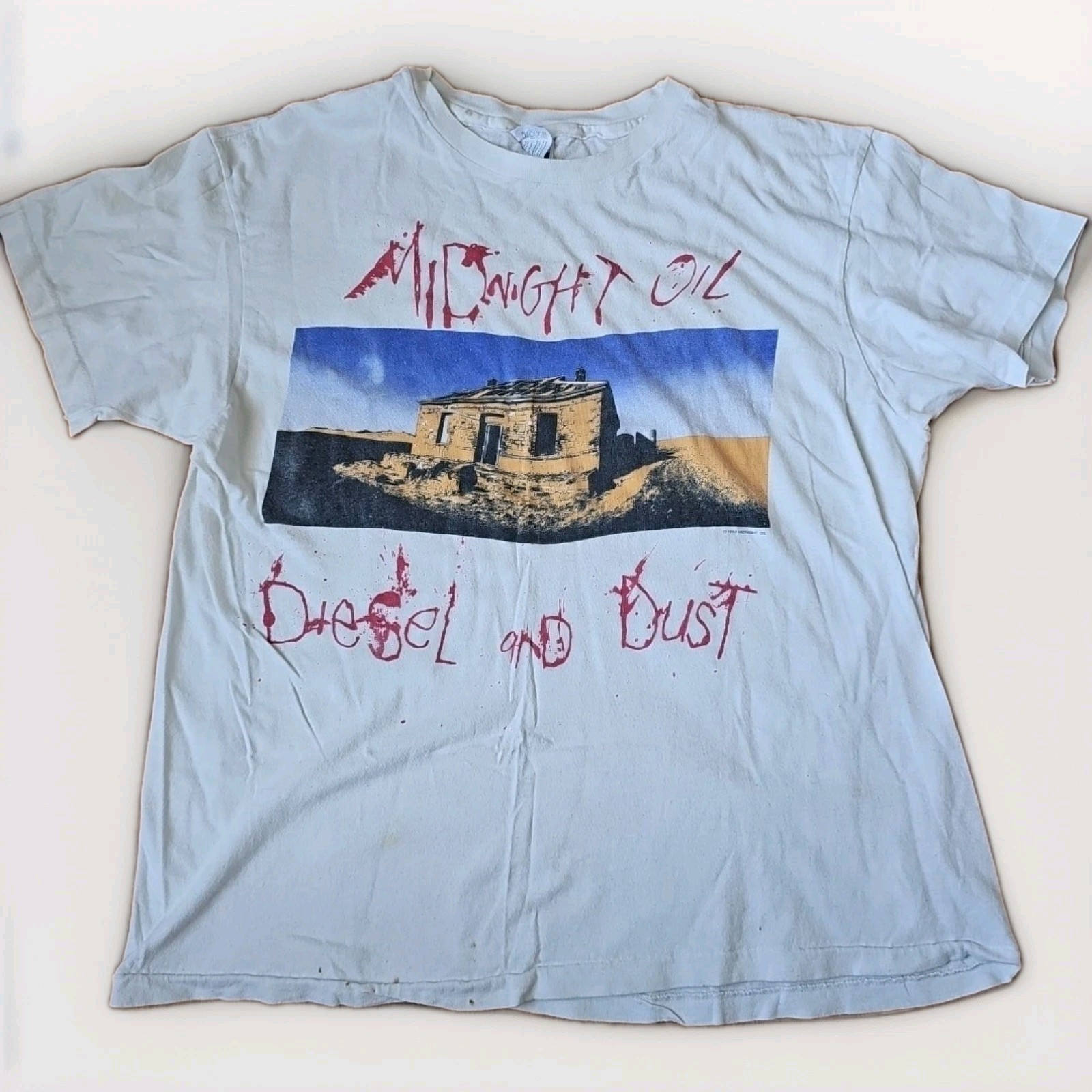 Vtg Midnight Oil Shirt Diesel And Dust Concert Tour 1988 Single Stitch Men's XL