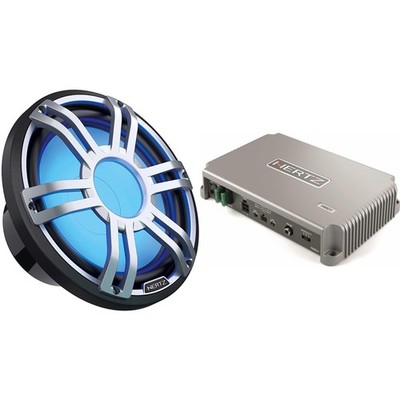 Hertz HMD1 High Power Marine Mono Amplifier with HMS 12 S4-LD-G - 12'' 4-Ohm M...