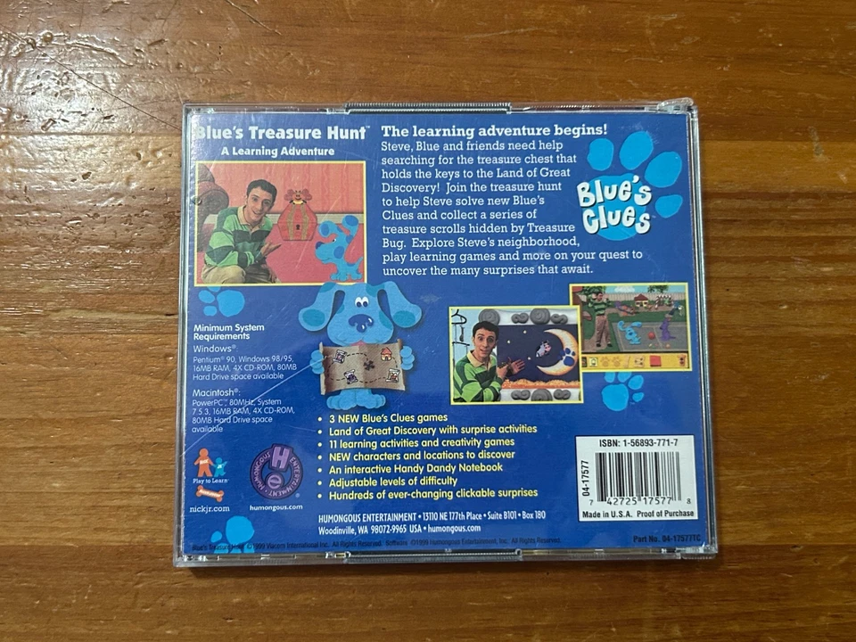 Blue's Treasure Hunt A Learning Adventure Cd-Rom PC Game Complete - Image 4 of 4