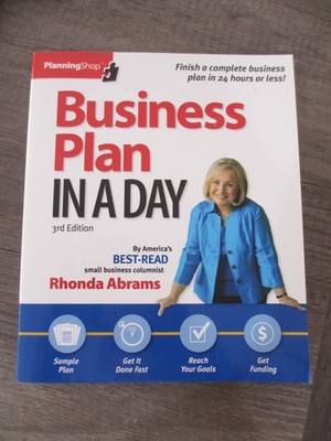 Business Plan In A Day Book Rhonda Abrams 3rd Edition Entrepreneur Guide Startup