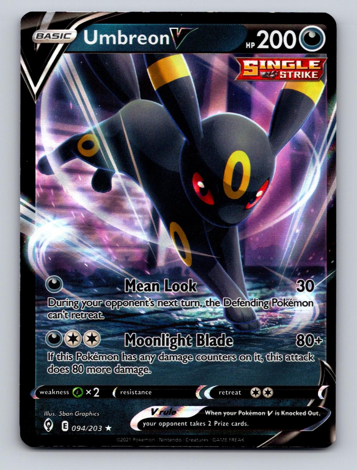 Umbreon V 094/203 Holo V Rare Evolving Skies Pokemon Holo NM