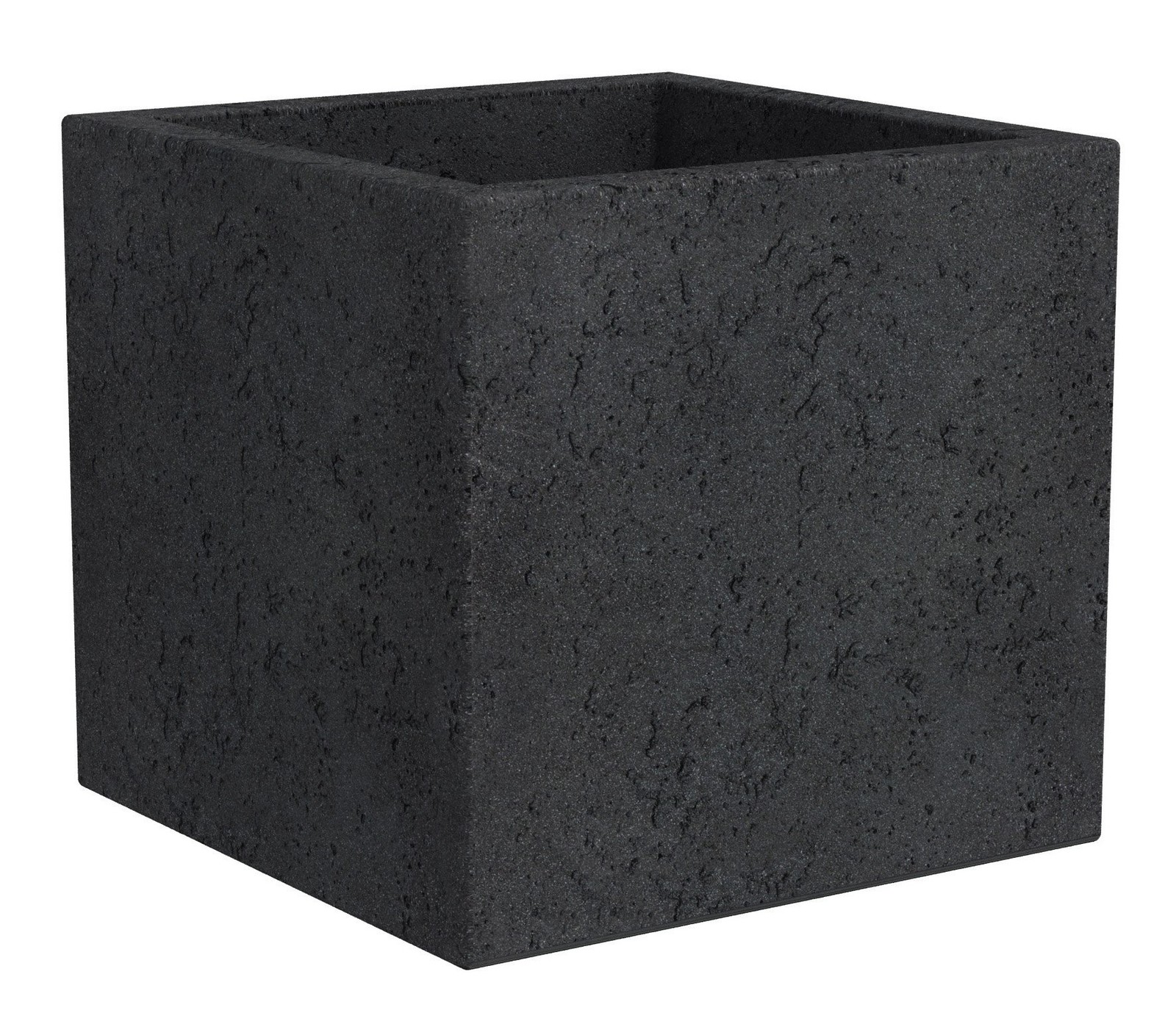 Pot à plantes C-Cube résistant au gel et aux UV, bac carré noir pierre 29 cm