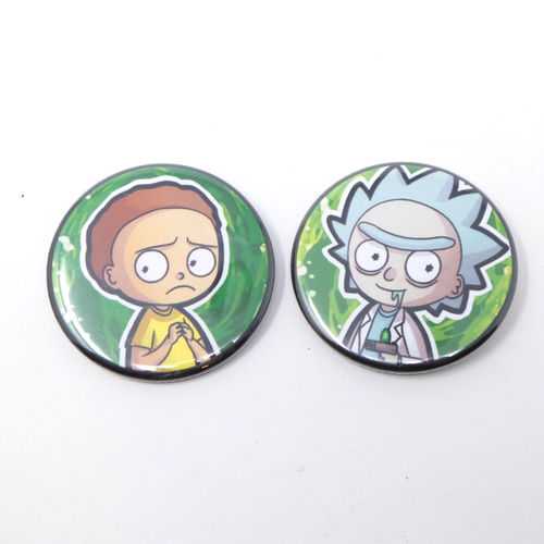 Rick Morty Button Pin Set Cartoon Badges Collectible 2 Inch Fan Gift ...