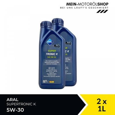 Aral SuperTronic K 5W-30 VW Renault Mercedes BMW Motorenöl 2x1 Liter = 2 Liter