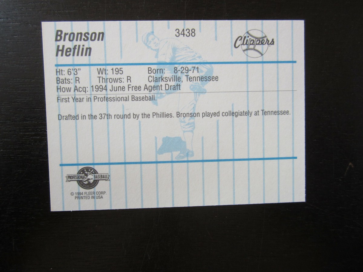 1994 Fleer ProCards # 3438 Bronson Heflin Autograph Signed (B