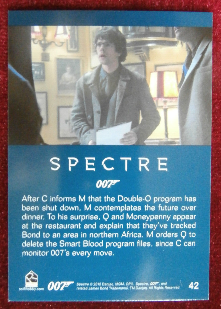 JAMES BOND SPECTRE Card #042 M Asks Q To Shield 007 From C