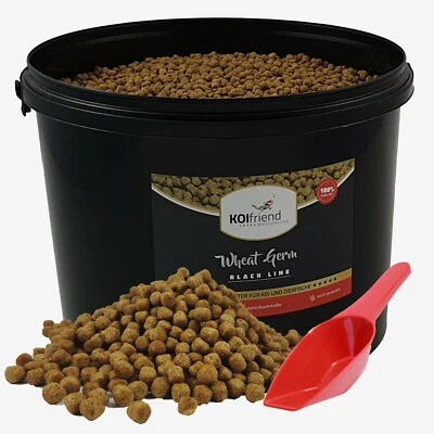 Koifutter 10 L Wheat Germ 3/6mm Frühjahr Herbst Fischfutter Premium im Eimer